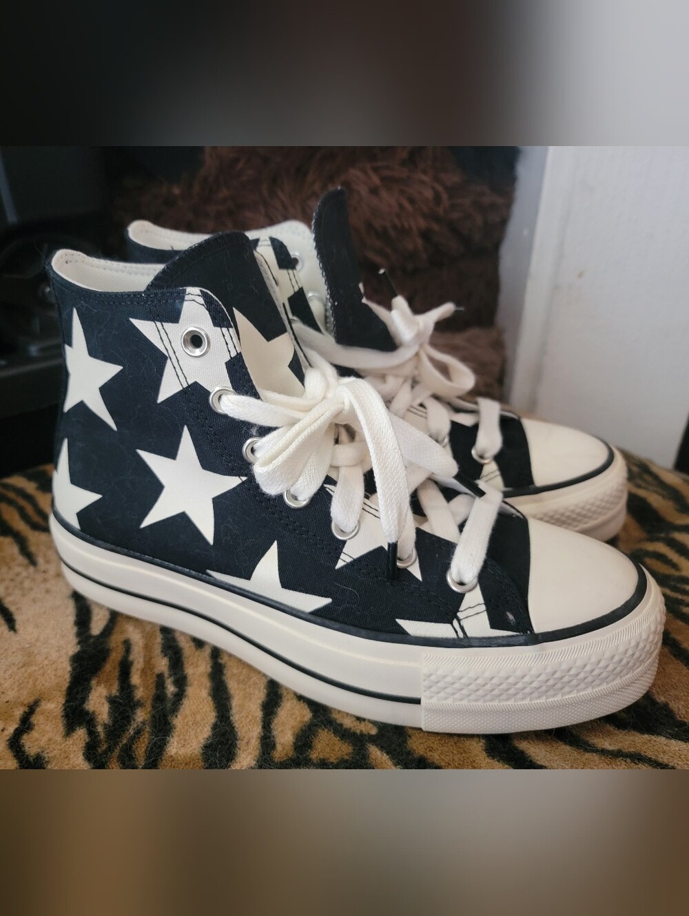 Converse Women’s Black and White Star High-Top Platform Sneakers sz 8.5 - Picture 8 of 8